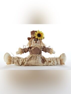 🎃 Split Leg Scarecrow w Sunflower Doll Halloween Fall Decor  New